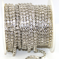 3.5mm - SS14 Rhinestone Cupchain - Crystal with Silver - sold in 10cm increments