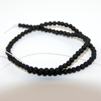 4mm Black Lava Round Beads - 38cm Strand