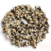 5mm - 8mm Dalmation Jasper Stone Chips - 40cm Strand
