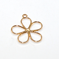 19mm x 17mm Pale Gold Flower Petal Charms - 2 Pieces