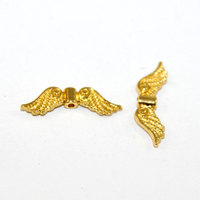 24mm x 7mm Bright Gold Angel Wing Bead - Pack of 10