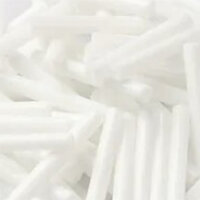 25mm Bugle Bead - Opaque White - 8gm Bag