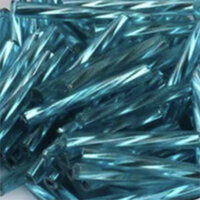 20mm Twisted Bugle Bead - Silver Lined Blue - 8gm Bag