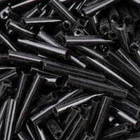 15mm Bugle Bead - Opaque Black - 6gm Bag