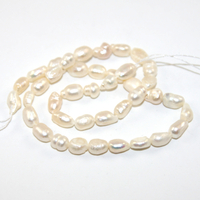 6mm - 7mm White Irregular Freshwater Pearls - A Grade - 38cm Strand