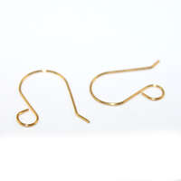 14mm x 21mm x 0.7mm 304 Stainless Steel Plain Ear Hook with a 5mm Loop - 5 Pairs - Gold