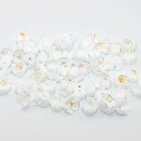 6mm White AB 3 Petal Acrylic Flower - 10 Piece Pack