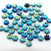 9mm Jet AB 8 Petals Acrylic Flower - 10 Piece Pack