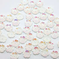 10mm White AB 5 Petals Acrylic Flower - 10 Piece Pack