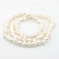 5mm - 6mm White Potato Freshwater Pearl - 35cm Strand