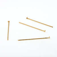 25mm x 0.6mm Brass Head Pin - Bright Gold Plated