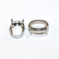 13mm x 18mm 4120 Oval Frame - Platinum - Pack of 2