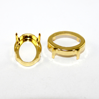 18mm x 25mm 4120 Oval Frame - Bright Gold - Pack of 2