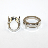 18mm x 25mm 4120 Oval Frame - Platinum - Pack of 2