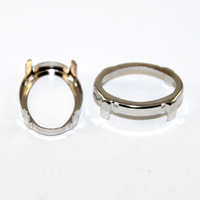 20mm x 30mm 4120 Oval Frame - Platinum - Pack of 2