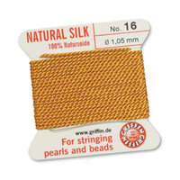 No 16 - 1.05mm - Amber Carded Bead Cord 100% Natural Silk 