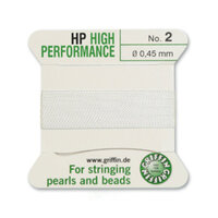 No 2 - 0.45mm - White Carded Bead Cord High Performance