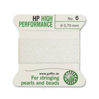 No 6 - 0.70mm - White Carded Bead Cord High Performance