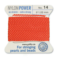 No 14 - 1.02mm - Coral Carded Bead Cord Nylon Power