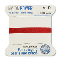 No 0 - 0.30mm - Garnet Carded Bead Cord Nylon Power