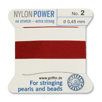 No 2 - 0.45mm - Garnet Carded Bead Cord Nylon Power - 070602