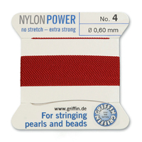 No 4 - 0.60mm - Garnet Carded Bead Cord Nylon Power
