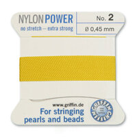 No 2 - 0.45mm - Yellow Carded Bead Cord Nylon Power