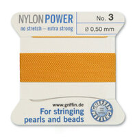 No 3 - 0.50mm - Amber Carded Bead Cord Nylon Power