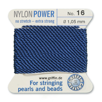 No 16 - 1.05mm - Dark Blue Carded Bead Cord Nylon Power