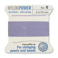 No 6 - 0.70mm - Lilac Carded Bead Cord Nylon Power