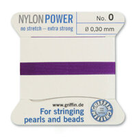 No 0 - 0.30mm - Amethyst Carded Bead Cord Nylon Power