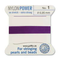No 1 - 0.35mm - Amethyst Carded Bead Cord Nylon Power