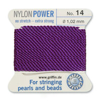 No 14 - 1.02mm - Amethyst Carded Bead Cord Nylon Power