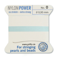 No 0 - 0.30mm - Turquoise Carded Bead Cord Nylon Power
