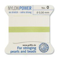 No 0 - 0.30mm - Jade Green Carded Bead Cord Nylon Power