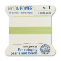 No 1 - 0.35mm - Jade Green Carded Bead Cord Nylon Power