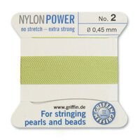 No 2 - 0.45mm - Jade Green Carded Bead Cord Nylon Power