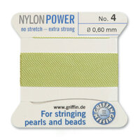 No 4 - 0.60mm - Jade Green Carded Bead Cord Nylon Power