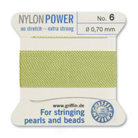 No 6 - 0.70mm - Jade Green Carded Bead Cord Nylon Power