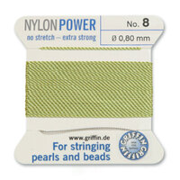 No 8 - 0.80mm - Jade Green Carded Bead Cord Nylon Power