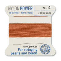 No 4 - 0.60mm - Cornelian Carded Bead Cord Nylon Power