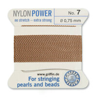 No 7 - 0.75mm - Beige Carded Bead Cord Nylon Power