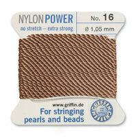 No 16 - 1.05mm - Beige Carded Bead Cord Nylon Power