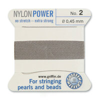 No 2 - 0.45mm - Grey Carded Bead Cord Nylon Power