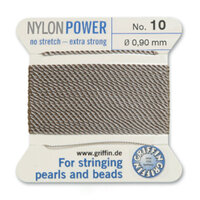 No 10 - 0.90mm - Grey Carded Bead Cord Nylon Power
