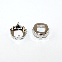12mm 4470 Cushion Cut Square Frame - Platinum - Pack of 2