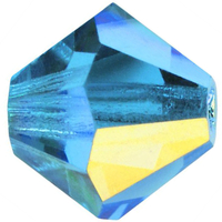 3mm x 2.4mm Aquamarine AB - 60000AB - MC Rondelle Beads - 451 69 302