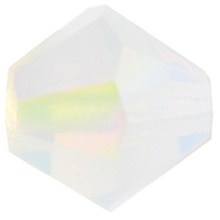 4mm x 3.6mm White Opal AB - 01000AB - MC Rondelle Beads - 451 69 302