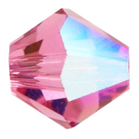 4mm x 3.6mm Rose Glitter - 70010GL - MC Rondelle Beads - 451 69 302