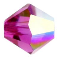 4mm x 3.6mm Fuchsia Glitter - 70350GL - MC Rondelle Beads - 451 69 302